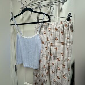 NWT Sugarboo Women's Blue & White Goldendoodle Dog Puppy Sleepwear Set - SO SOFT